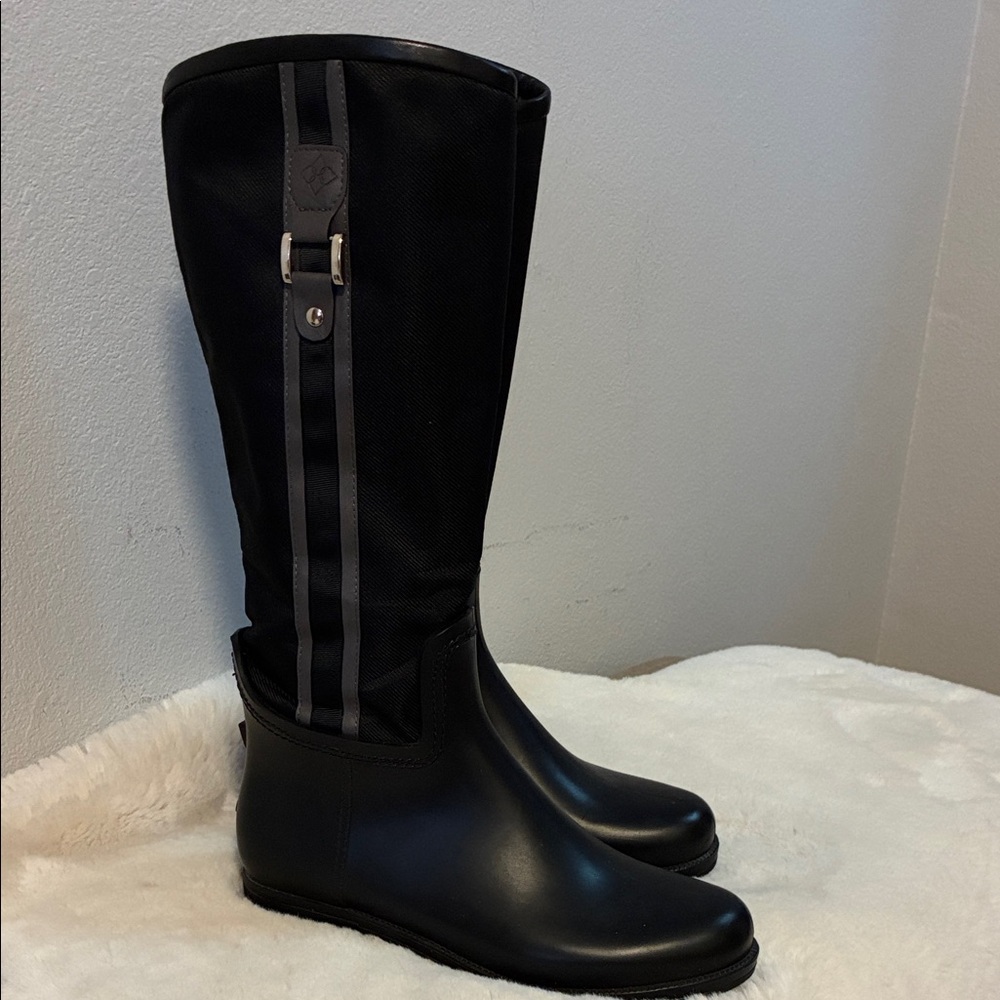 Dav Fairfield Black Riding Rain Boot US 8 Euro 38